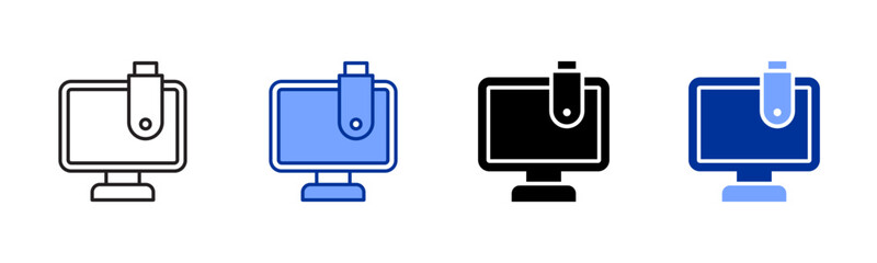 Monitor icon sheet multiple style collection