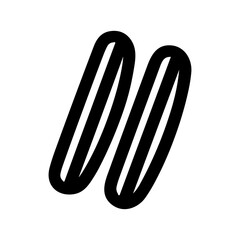 Simple Handdrawn Two Vertical Lines Abstract Shape Symbol Icon