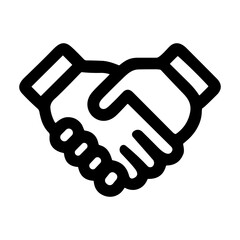 Minimalist Outline Handshake Agreement Symbol Graphic Element Icon