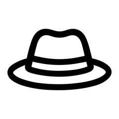 Simple Outline Fashionable Hat Design Element Symbol Icon