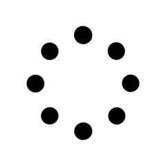 Simple Geometric Circle Dotted Shape Loading Waiting Sign Icon