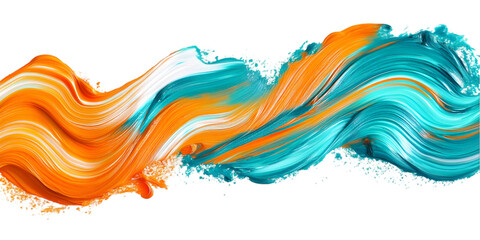 Horizontal Stroke in Vibrant Orange and Pink