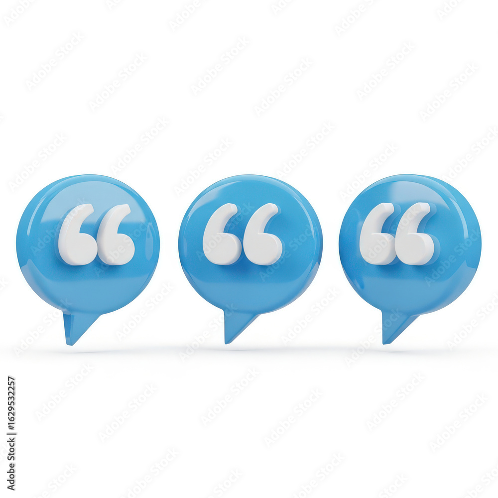 Poster vibrant 3d render of speech bubble icons in a row, symbolizing communication and dialogue, set again
