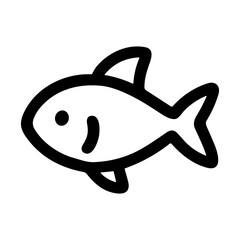 Simple Outline Drawing Fish Marine Life Aquatic Animal Icon