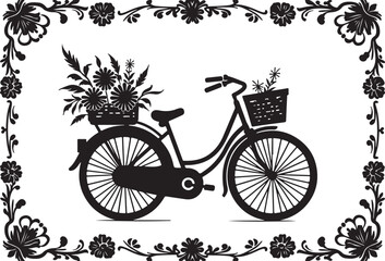 Obraz premium Charming Bicycle with Flowers Vector bundle.
