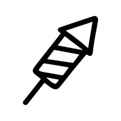 Simple Handdrawn Firecracker Celebration Isolated Graphic Silhouette Style Illustration