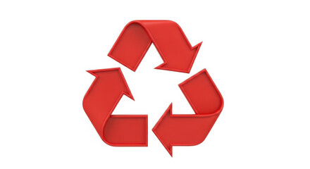 A Bold Red Recycle Symbol for Environmental Awareness and Sustainability A Powerful Reminder to Reduce Reuse and Recycle for a Greener Planet