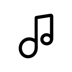 Simple Outline Musical Note Sign Symbol Icon Design Element