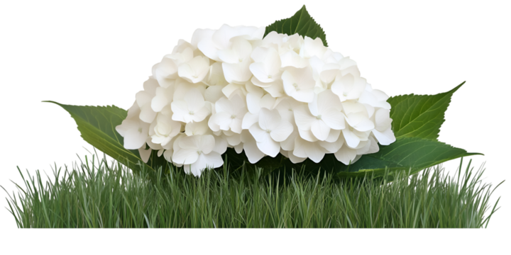 Hydrangea Bloom with Leafy Base
