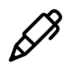 Simple Line Drawing Stationary Writing Instrument Ballpoint Pen Icon