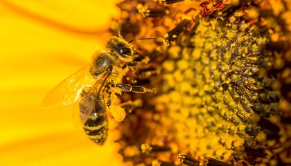 bee on yellow flower