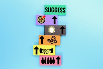 Achieve business growth step-by-step with teamwork, innovation, and clear goals leading to success