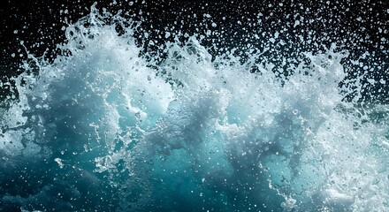 Ocean Water Splashing, Wave Crashing, Sea Foam