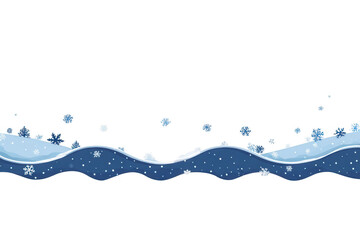 Winter waves with snowflakes