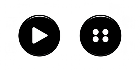 Two circular buttons, one with play icon, the other with stop/pause