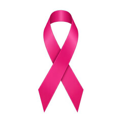 Empowering Hope A Symbol of Breast Cancer Awareness A Pink Ribbon Against a Clean White Backdrop Promoting Health and Support for Women's Wellness Initiatives