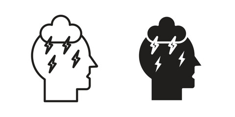 Trauma icon. simple, flat, black, outline.