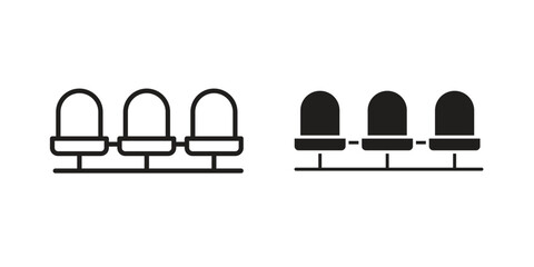 Seats icon. simple, flat, black, outline.