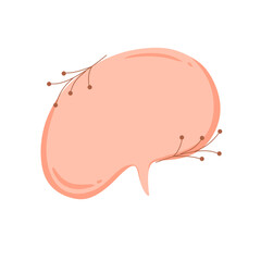 Cute Peach Speech Bubble Hand Drawing With Floral Illustration