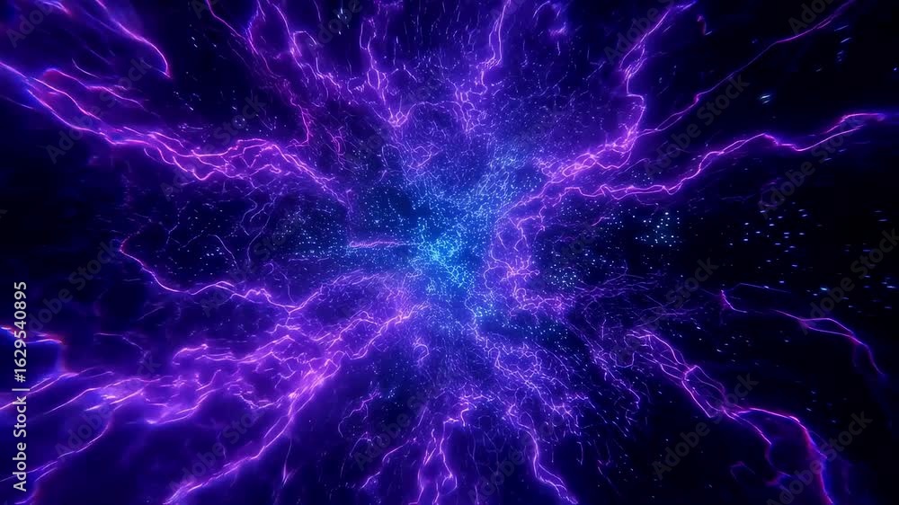 Aufkleber futuristic animation of vibrant neon streaks exploding through vascular channels capturing the rapid