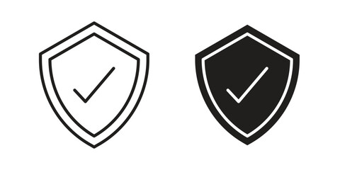 Reliable icon. simple, flat, black, outline.