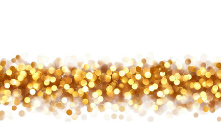 Gold bokeh lights against a black background