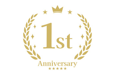1周年記念、アニバーサリーのロゴベクターイラスト