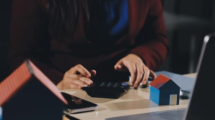 Real estate agent talked about the terms of the home purchase agreement and asked the customer to sign the documents to make the contract legally, Home sales and home insurance concept.