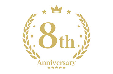 8周年記念、アニバーサリーのロゴベクターイラスト
