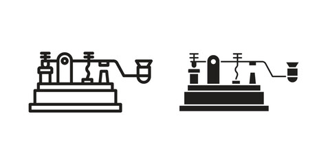 Morse code icon. simple, flat, black, outline.