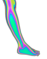 Foot 3d rendering psychedelic