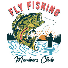 Hand-drawn fishing graphic. fish more.Vector fish illustration. Perfect for t-shirt prints, posters, stickers, and other uses