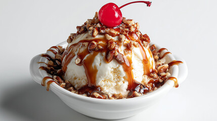 Delicious Sundae With Cherry and Whipped Cream