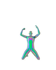 Human posed 3d rendering psychedelic