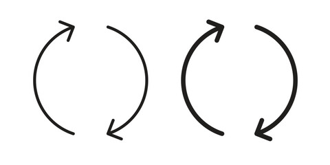 Iteration icon. simple, flat, black, outline.