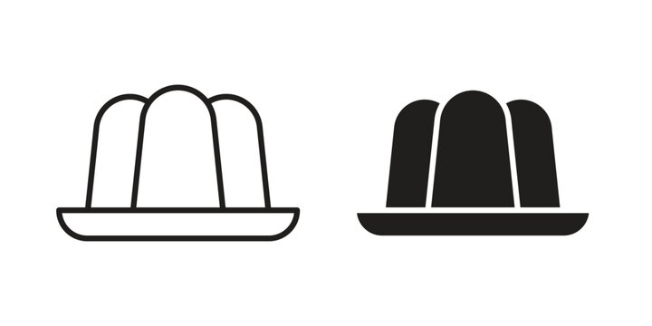 Jelly icon. simple, flat, black, outline.