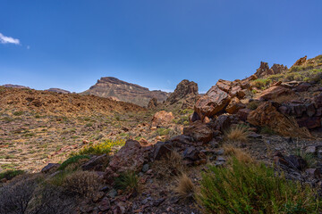 Volcanic slope and caldera ridge