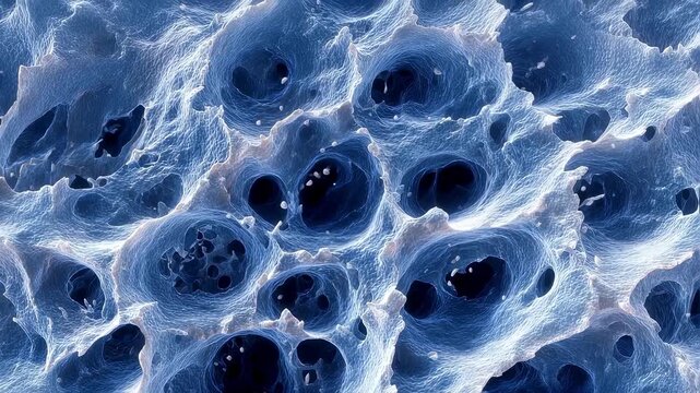 Microscope view of cartilage cells with characteristic bluishblack pigmentation typical of alkaptonuriarelated ochronosis.