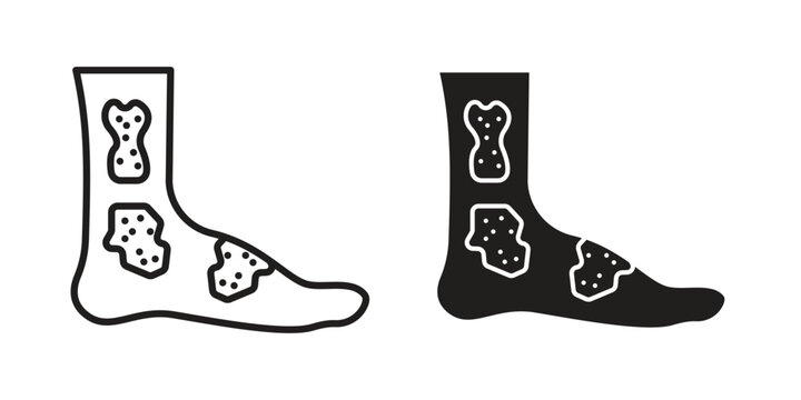 Gangrene icon. simple, flat, black, outline.