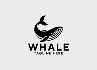 This striking whale logo combines elegance and simplicity, perfect for marine-themed businesses or conservation efforts focusing on marine life awareness and sustainability.