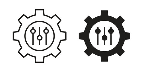 Customize icon. simple, flat, black, outline.