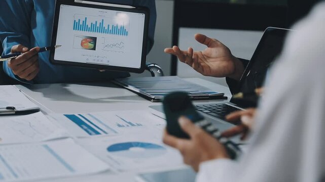 Team, collaboration and hands of business people planning a proposal strategy for success in negotiation or partnership presentation. Corporate group of people working together in company meeting - Powered by Adobe