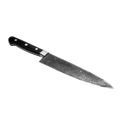 Sharp kitchen knife, black handle