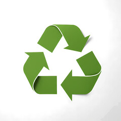 Obraz premium Green Recycling Symbol Icon on White Background for Environmental Sustainability