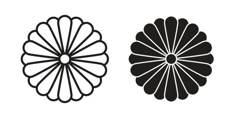 Aster icon. simple, flat, black, outline.