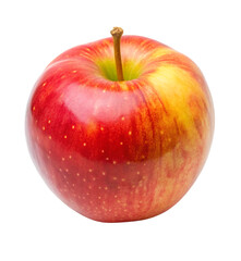 Juicy red and yellow apple isolated on transparent background