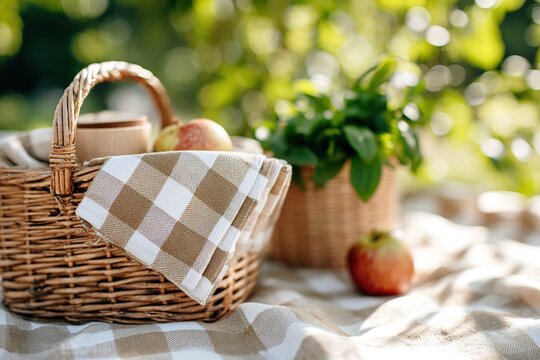 Explore sustainable living with reusable containers in a cozy outdoor picnic setup - Powered by Adobe