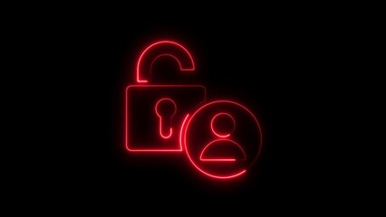 Obraz premium Open lock icon with user symbol representing data security and authorization concept