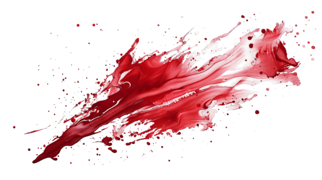 Dynamic red paint splash creating an energetic and vibrant visual effect.