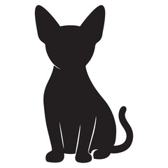 Bold Elegant black cat silhouette vector illustration
